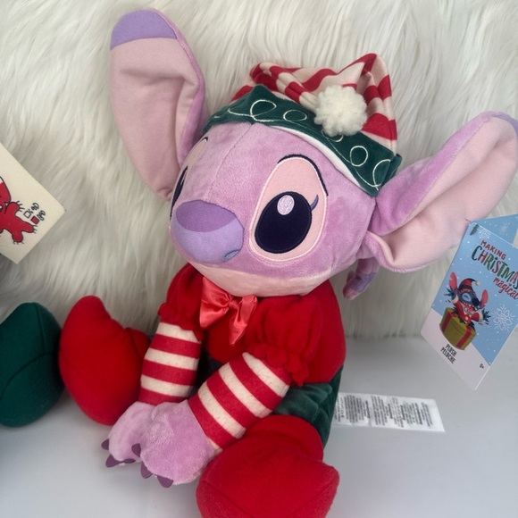 Stitch & Angel Plush Set  Disney Parks Christmas Elf Stitch Holiday Toy New - Picture 4 of 9